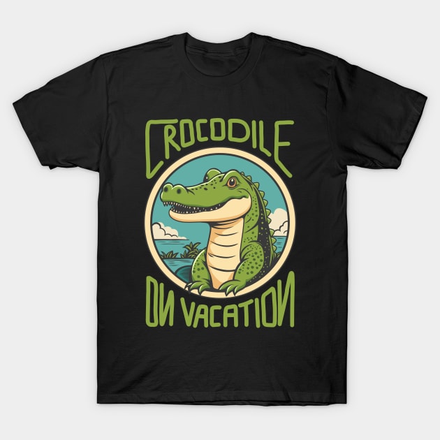 Crocodile On Vacation T-Shirt by milhad